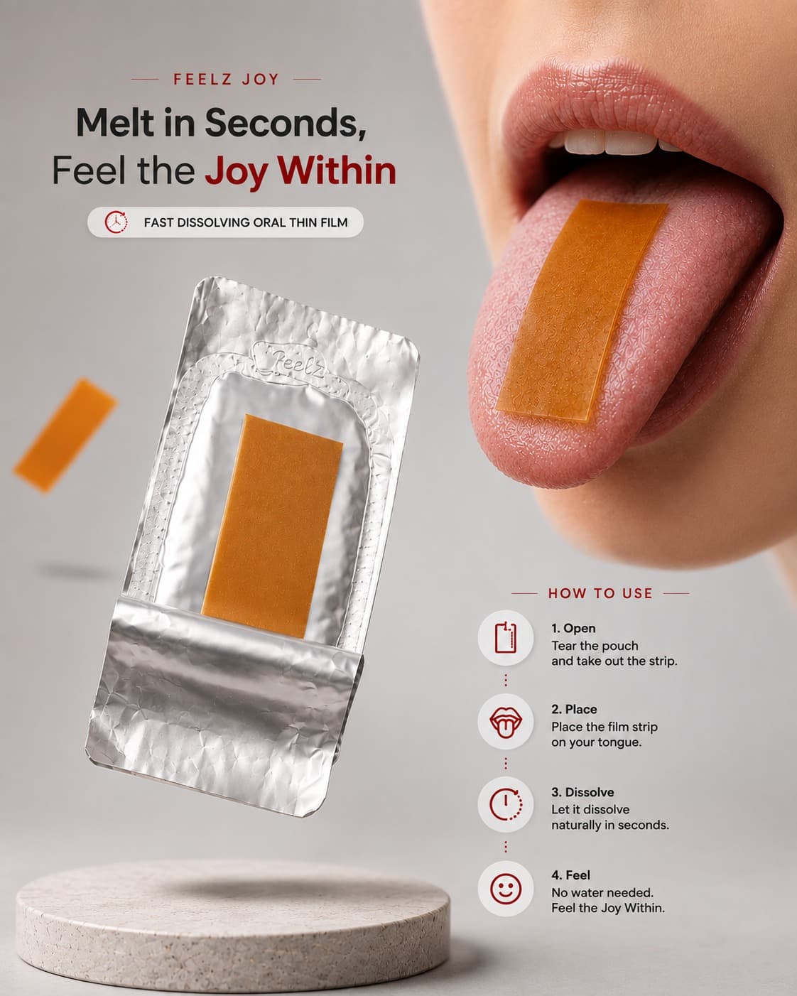 Place the strip on your tongue